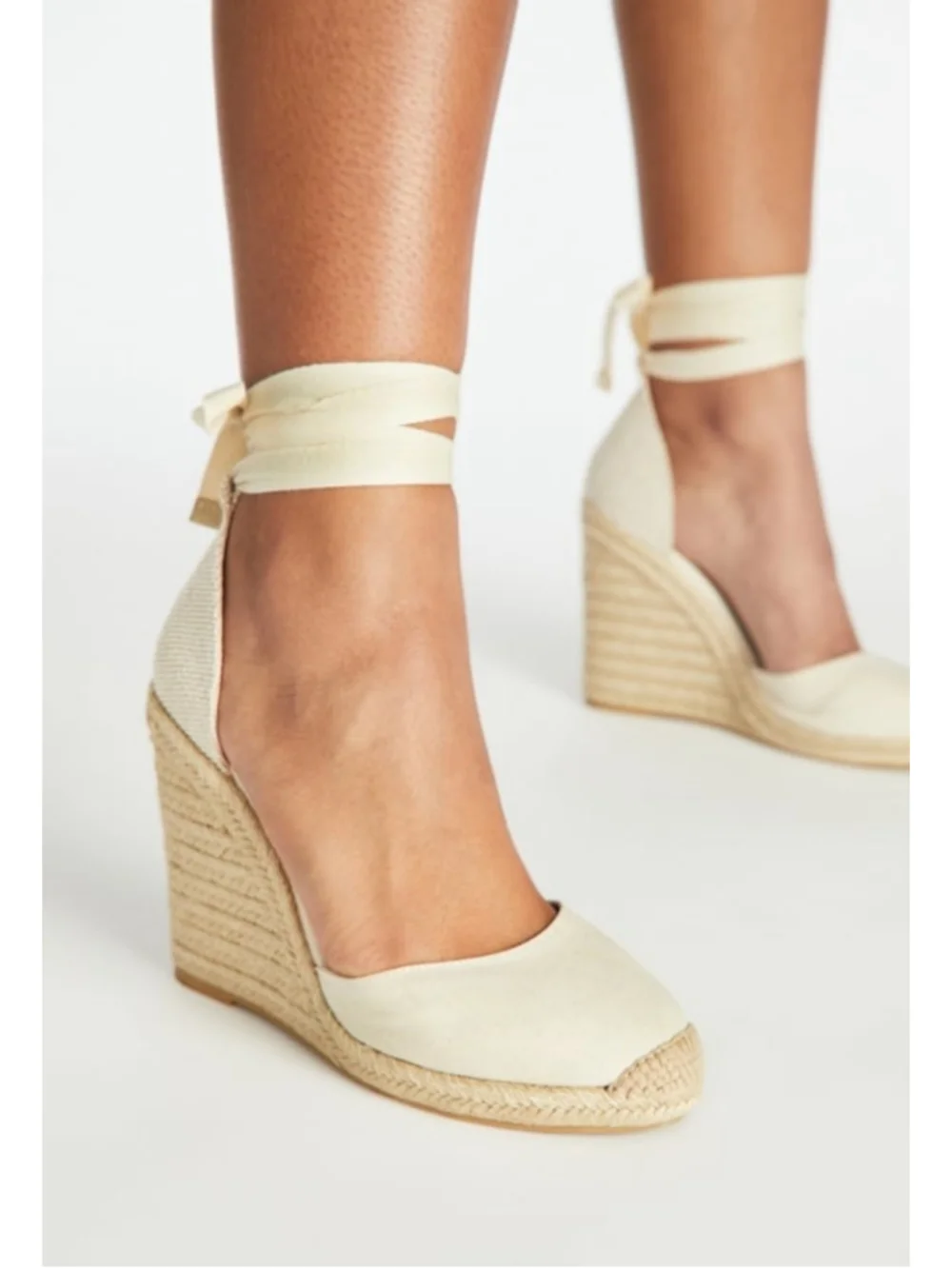 Women's Just Fab Jenala Espadrille Wedge in Ivory Size 12